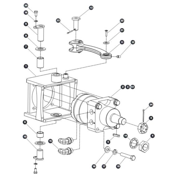 Front Hub Assembly for Skyjack SJIII 4740 DC Scissor Lift