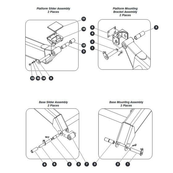 Scissor Mounting Hardware Assembly for Skyjack SJIII 4740 DC Scissor Lift