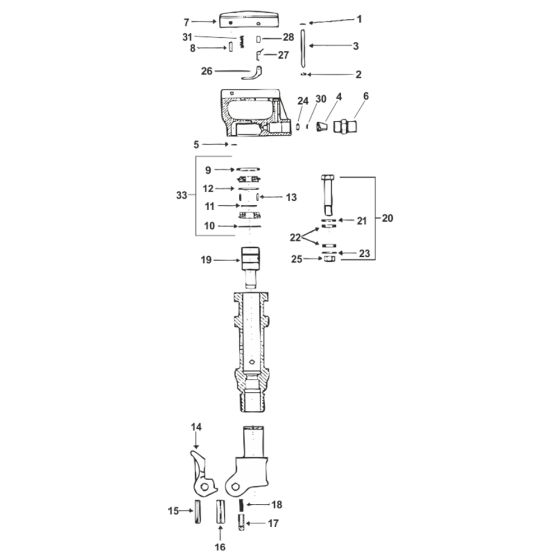 Cylinder for Sullair SK10 Breaker - 68723072 (POA)