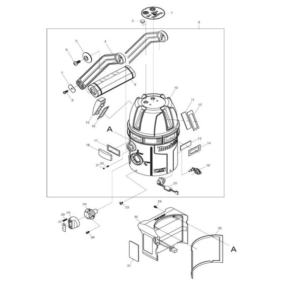 Upper Body Assembly for Makita