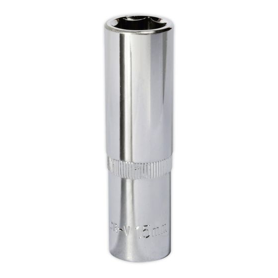 WallDrive Socket 15mm Deep 1/2"Sq Drive Fully Polished Sealey Part No. SP1215D
