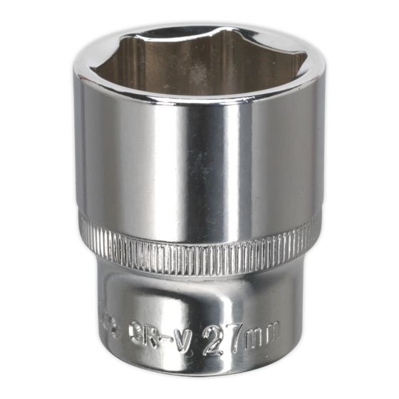 WallDrive Socket 27mm 1/2"Sq Drive Fully Polished Sealey Part No. SP1227