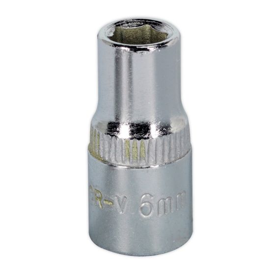 WallDrive Socket 6mm 1/4"Sq Drive Fully Polished Sealey Part No. SP1406