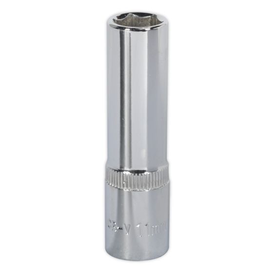 WallDrive Socket 11mm Deep 3/8"Sq Drive Fully Polished Sealey Part No. SP3811D