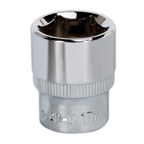 WallDrive Socket 17mm 3/8"Sq Drive Fully Polished Sealey Part No. SP3817