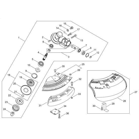 Gear Case & Shield for ECHO