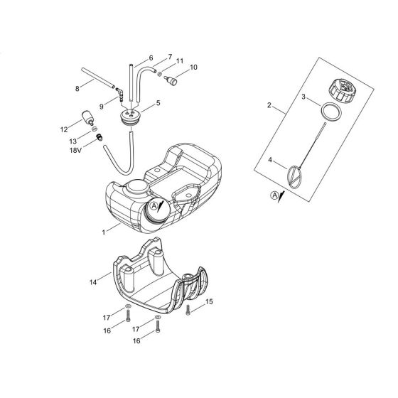 Fuel Tank for ECHO SRM-2621ES/L Brushcutter
