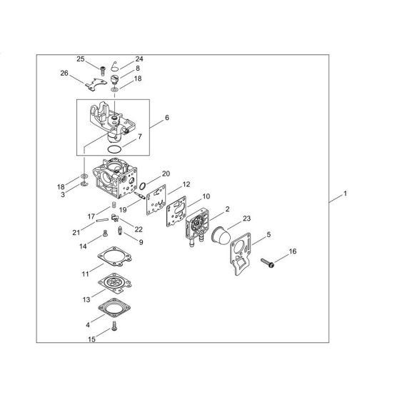 Carburettor for ECHO SRM-3021TES/L