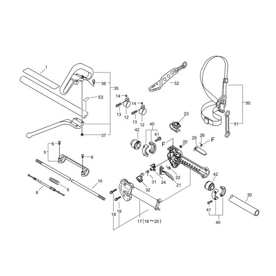 Handle for ECHO SRM-350ES/L