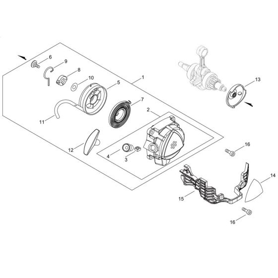 Recoil Starter for ECHO SRM-3611T/U-9