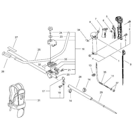 Handle for ECHO SRMF-250