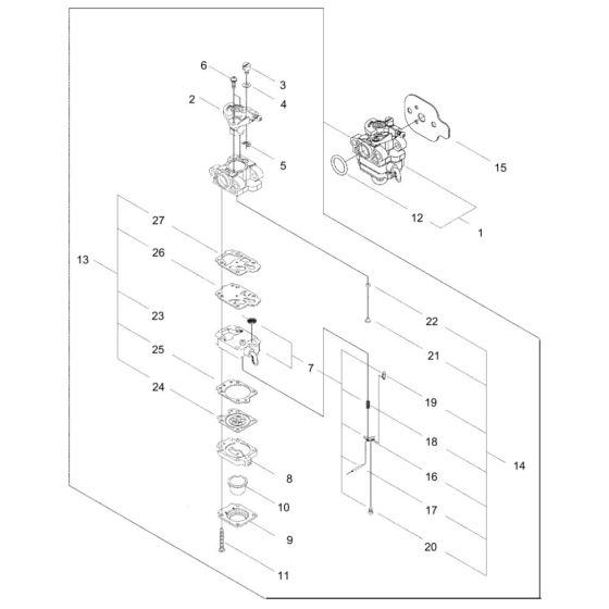 Carburettor for ECHO SRMF-250