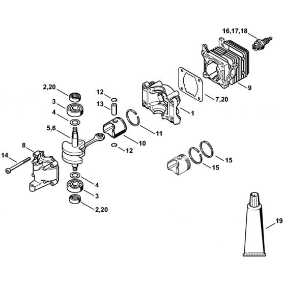 HS45 Crankcase Assembly