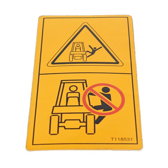 'No Passengers' Decal for Terex TA3, TA6 Dumper - OEM No. T118531