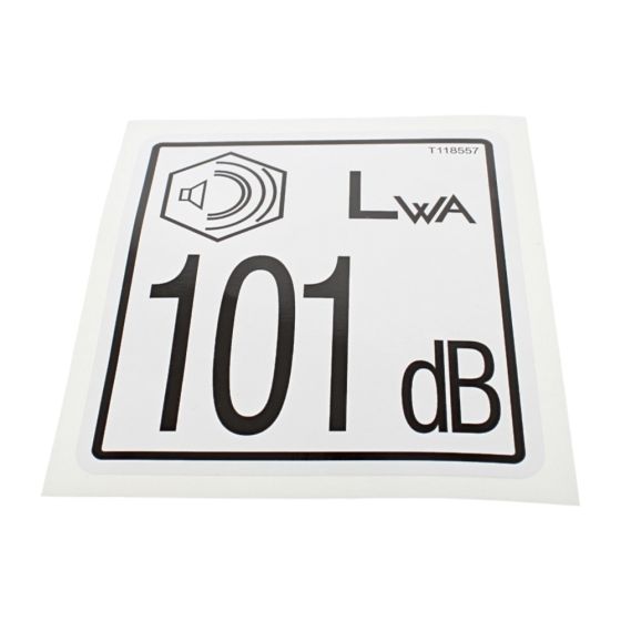 Decal Noise 101 for Terex TA3, TA3S, TA3H, TA3SH Dumpers - OEM No. T118557