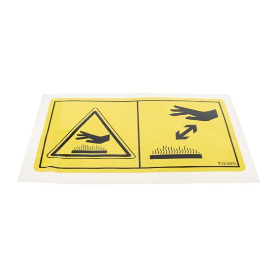 Decal - Burn Hazard for Terex TA3, TA3S, TA3H Dumpers - OEM No. T121979