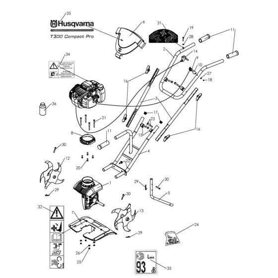 Husqvarna T300 RS Assembly