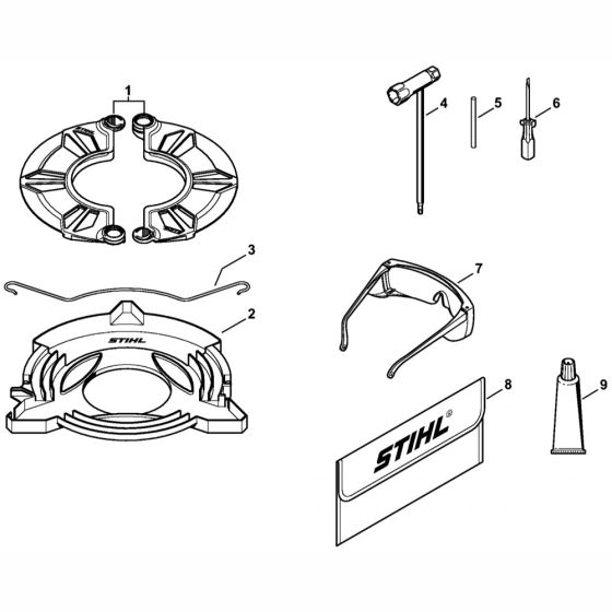 Transport Guard Assembly & Tools for Stihl FR350 FR450 FR480 FR480C Backpack Brushcutter