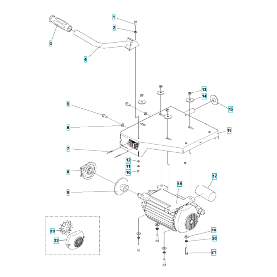 Motor, Blade Guard Assembly