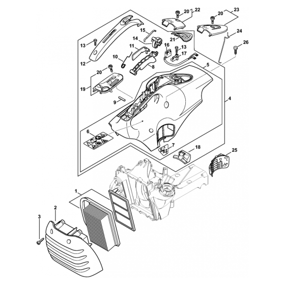 Stihl TS440 Air Filter Assembly