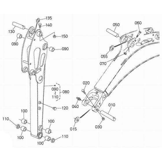 Dipper Arm Assembly for Kubota U17