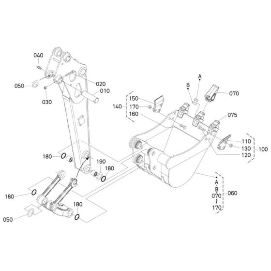 Bucket Assembly for Kubota U20-3a