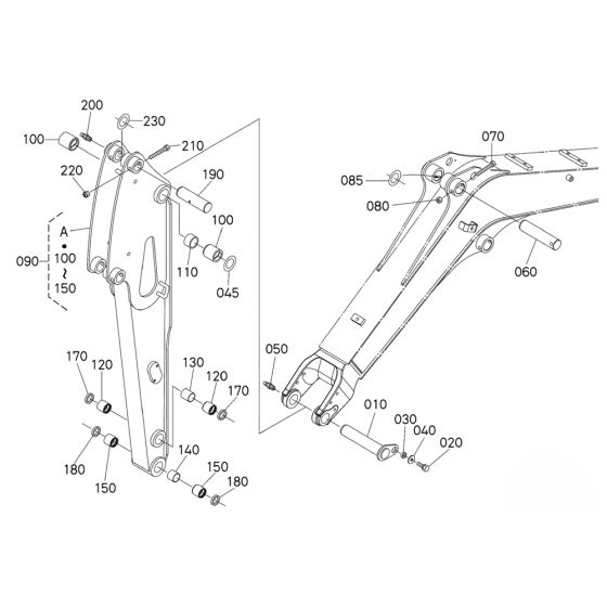 Dipper Arm Assembly for Kubota U25S
