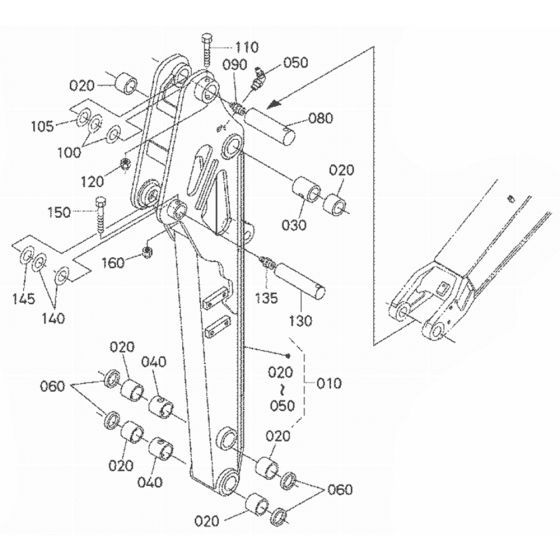 Dipper Arm Assembly for Kubota