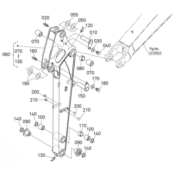 Dipper Arm Assembly for Kubota