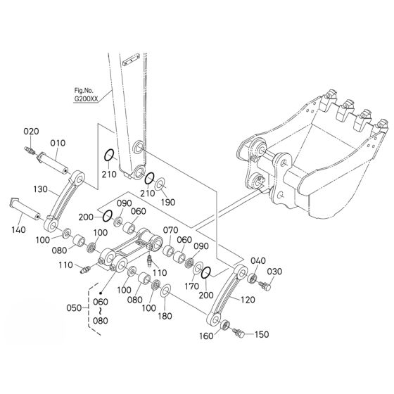 Dipper Arm/Bucket Link Assembly