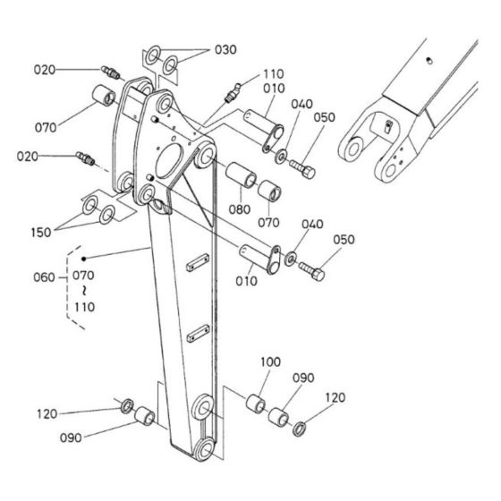 Dipper Arm Assembly for Kubota