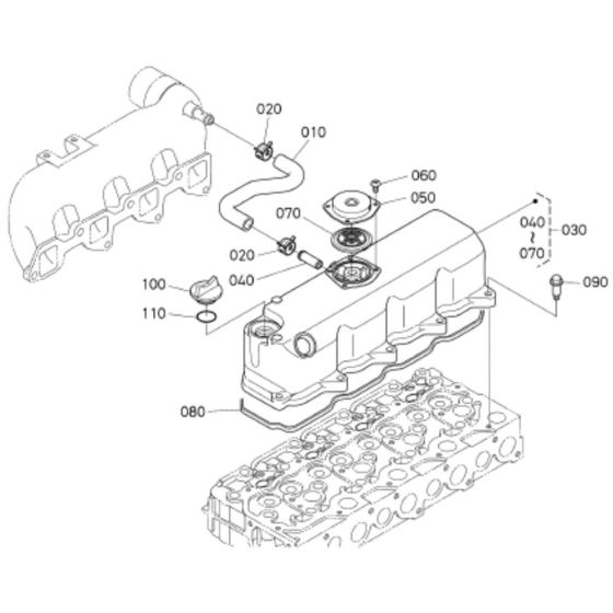 Head Cover Assembly for Kubota V2403-M-DI-E3B Engine