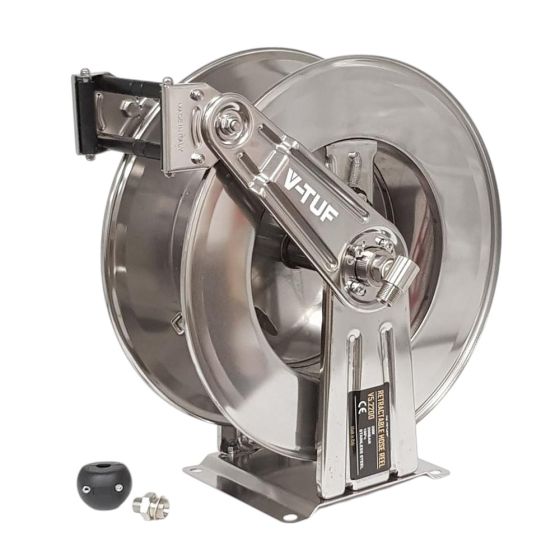 20m V-Tuf Retractable Hose Reel - Stainless Steel - V-TUF Pressure Washer Parts - V5.2200