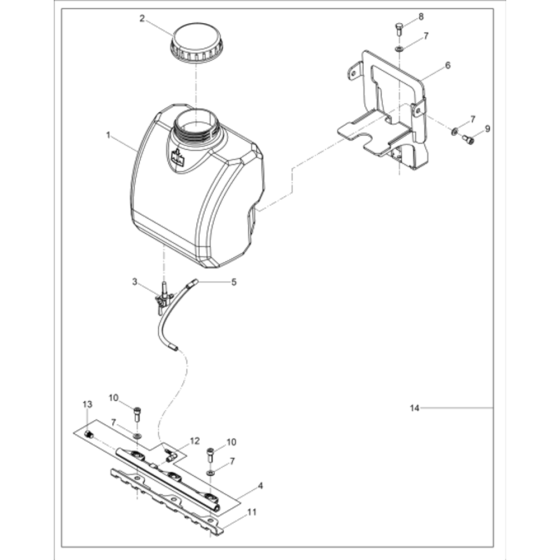Spinkler System Assy for Wacker VP1030A 5100018357 (Honda) Rev. 100 Forward Plate Compactors