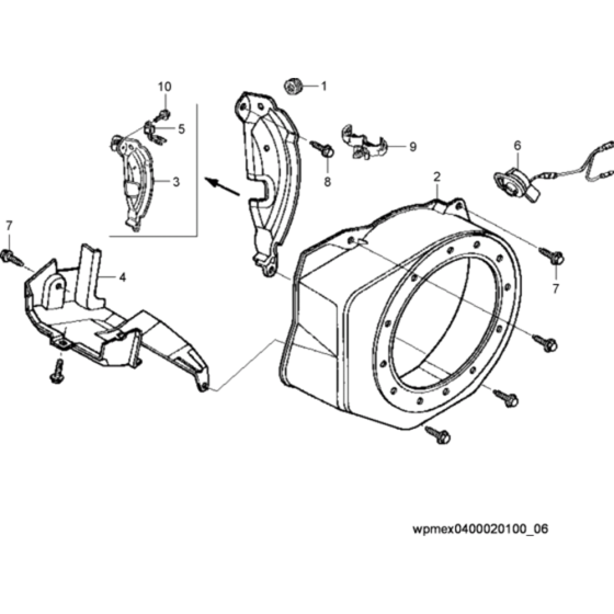 Blower Housing Assembly for Wacker VP1135A 5000009057 (Honda) Rev.113 Forward Plate Compactor