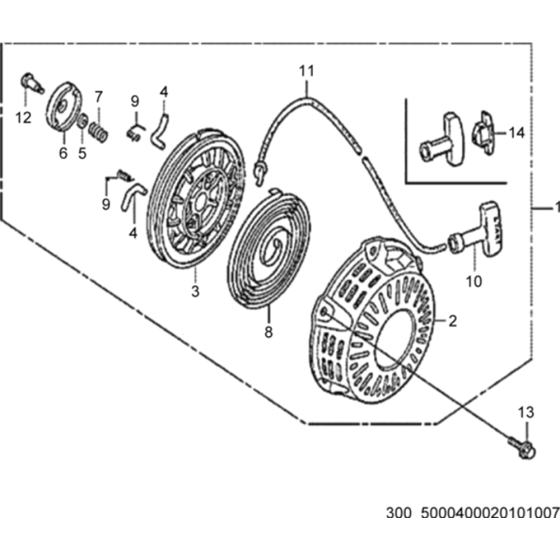 Starter Assembly for Wacker VP1135A 5000009057 (Honda) Rev.120 Forward Plate Compactor