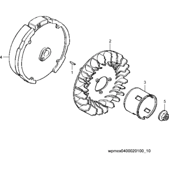 Flywheel Assembly for Wacker VP1135A 5000630059 (Honda) Rev.100 Forward Plate Compactor