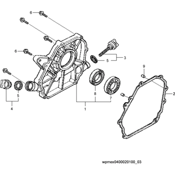 Crankcase Cover Assembly for Wacker VP1135A 5000630059 (Honda) Rev.100 Forward Plate Compactor