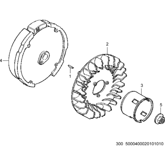 Flywheel Assembly for Wacker VP1135A 5000630059 (Honda) Rev.104 Forward Plate Compactor