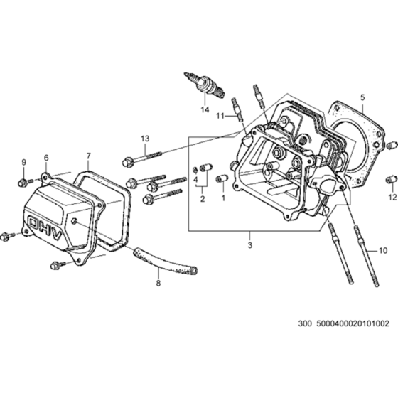 Cylinder Head Assembly for Wacker VP1135A 5000630059 (Honda) Rev.104 Forward Plate Compactor