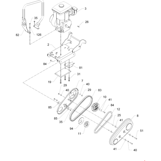 Drive Assembly for Wacker VP1340-5000630050 (Wacker) Rev.100 Plate Compactor
