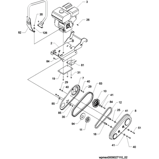 Drive Assy for Wacker VP1340A 5000009031 (Honda) Rev. 116 Forward Plate Compactors