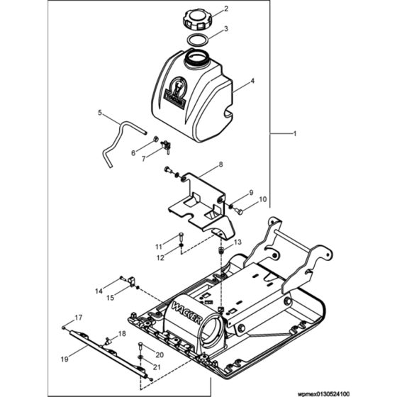 Water System Kit Assembly for Wacker VP1340A-5000630057 (Honda) Rev.100 Plate Compactor