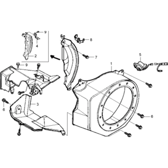 Blower Housing Assembly for Wacker VP1550A-5000630054 (Honda Engine) Rev.100 Plate Compactor