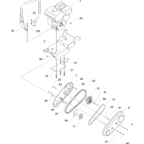 Drive Cpl. Assembly for Wacker VP1550A-5000630054 (Honda Engine) Rev.100 Plate Compactor