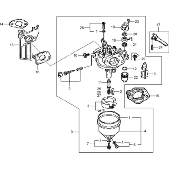 Carburetor Cpl. Assembly for Wacker VP1550A-5000630054 (Honda Engine) Rev.104 Plate Compactor