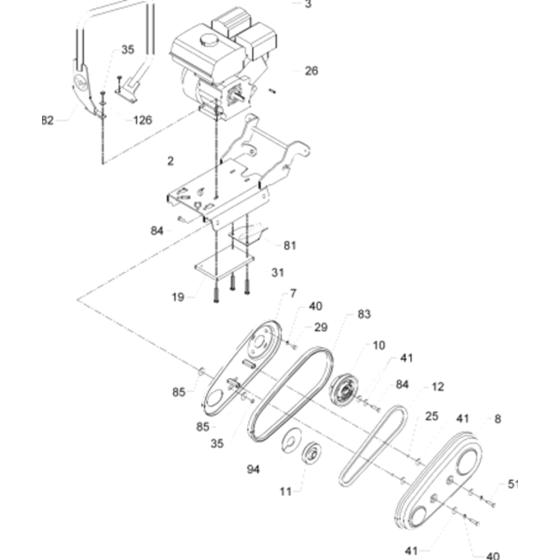 Drive Cpl. Assembly for Wacker VP1550A-5000630054 (Honda Engine) Rev.104 Plate Compactor