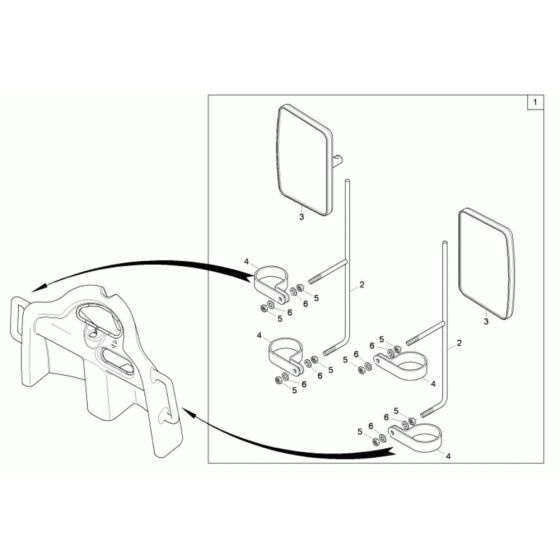 Mirror Assembly for Wacker 1001