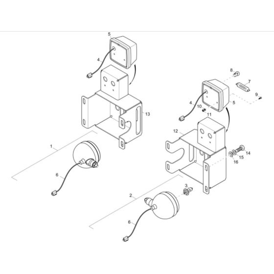 Headlight Assembly for Wacker 1501