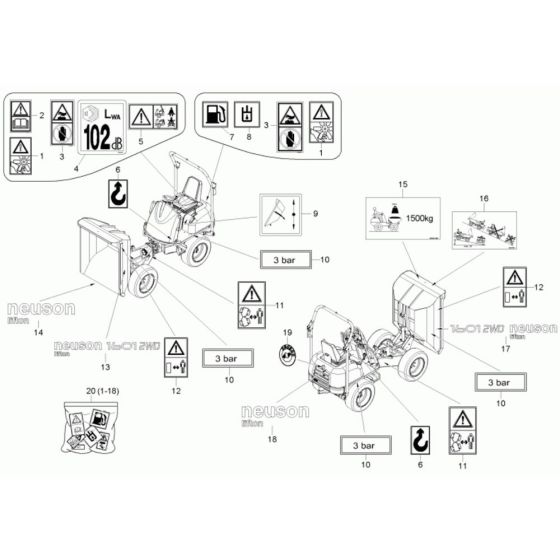 Decals for Neuson 1601